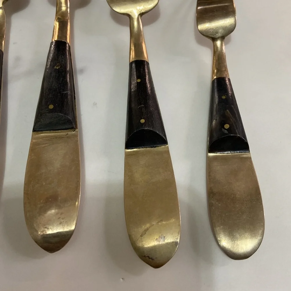 Siam Thailand Mid Century Brass & Wood Mix Flatware
